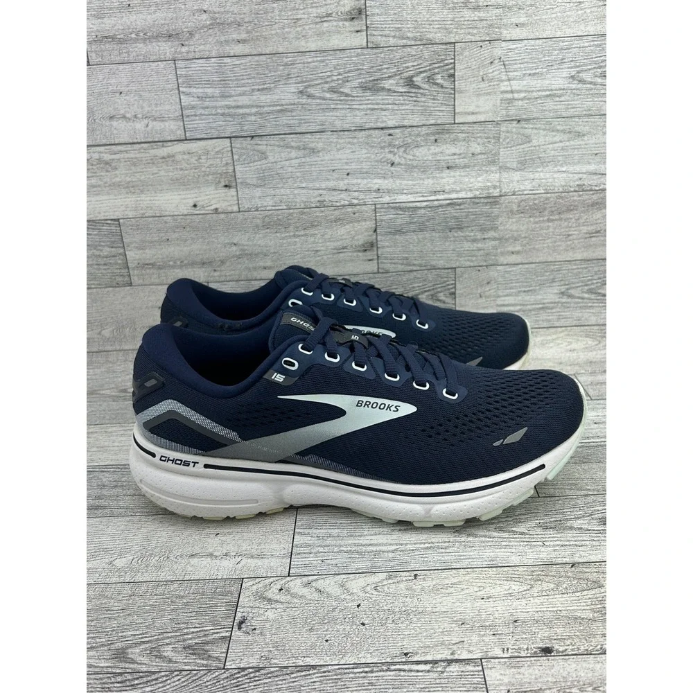 Brooks Ghost 15 Navy Blue Running Shoes Women Sz 8 Medium 1203801B450